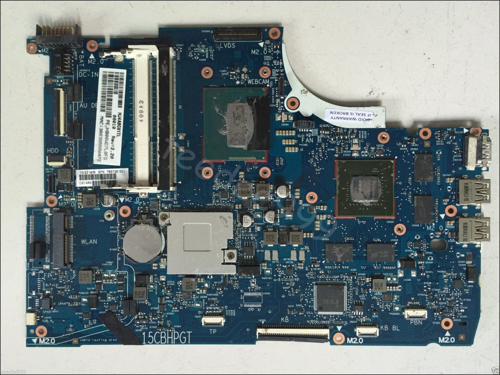 NEW HP ENVY HM87 15-Q 765736-501 850M 4GB i7-4702HQ full test Laptop Motherboard - Click Image to Close